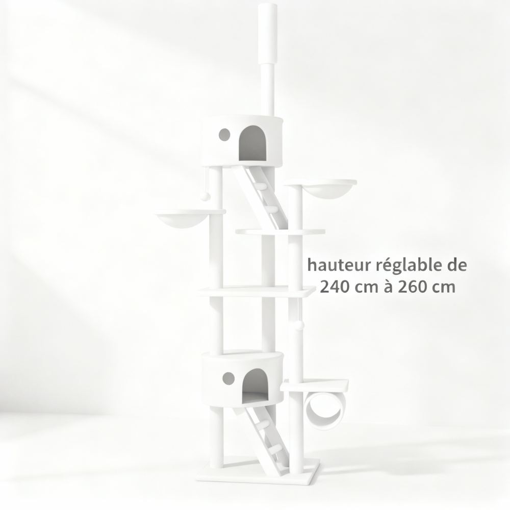 theMiaou Arbre à Chat “Arka” – Arbre à Chat Sol au Plafond Multi-niveaux et Ultra Stable