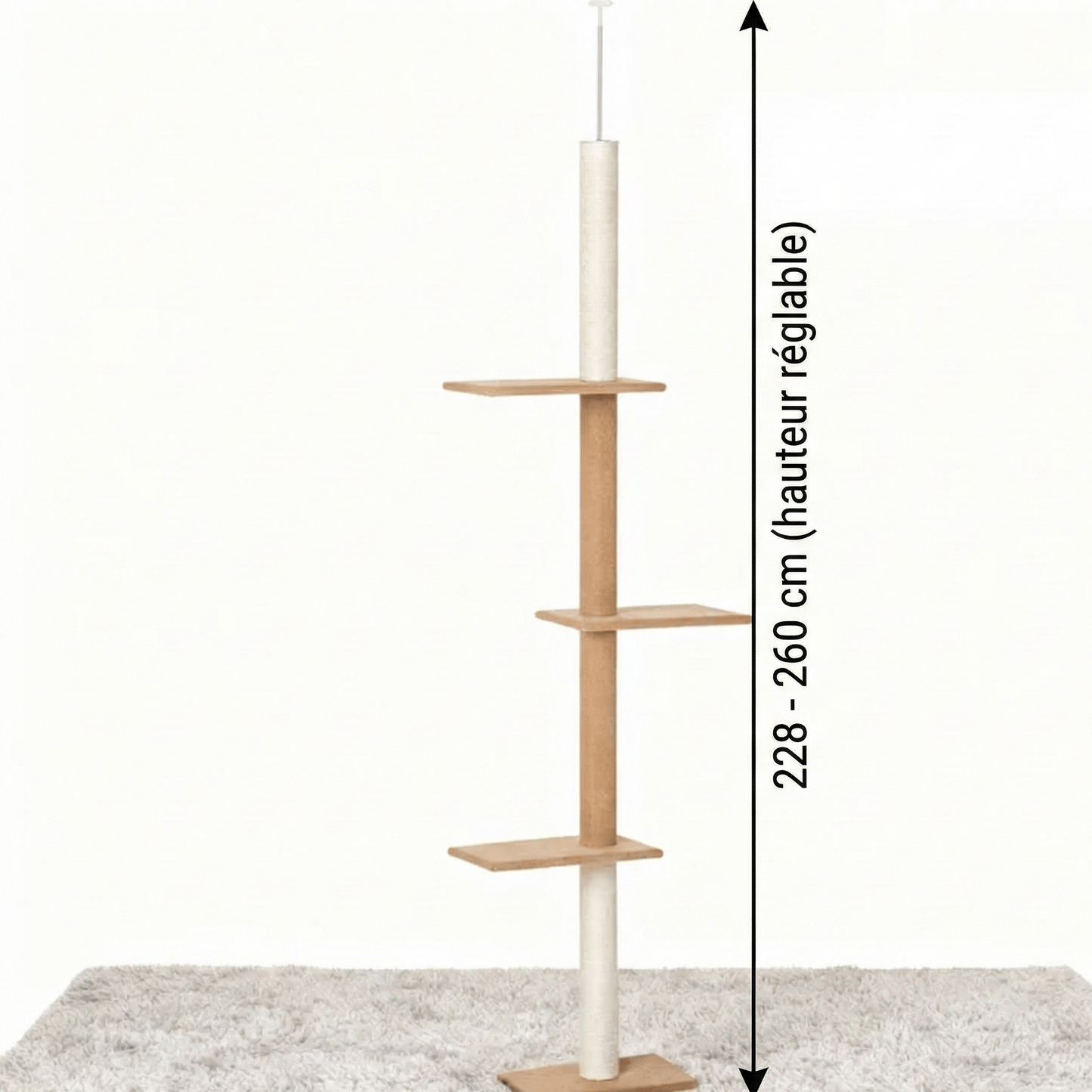 theMiaou Arbre à Chat “Pillar” – Arbre à Chat Sol au Plafond Design Minimaliste & Stabilité Parfaite