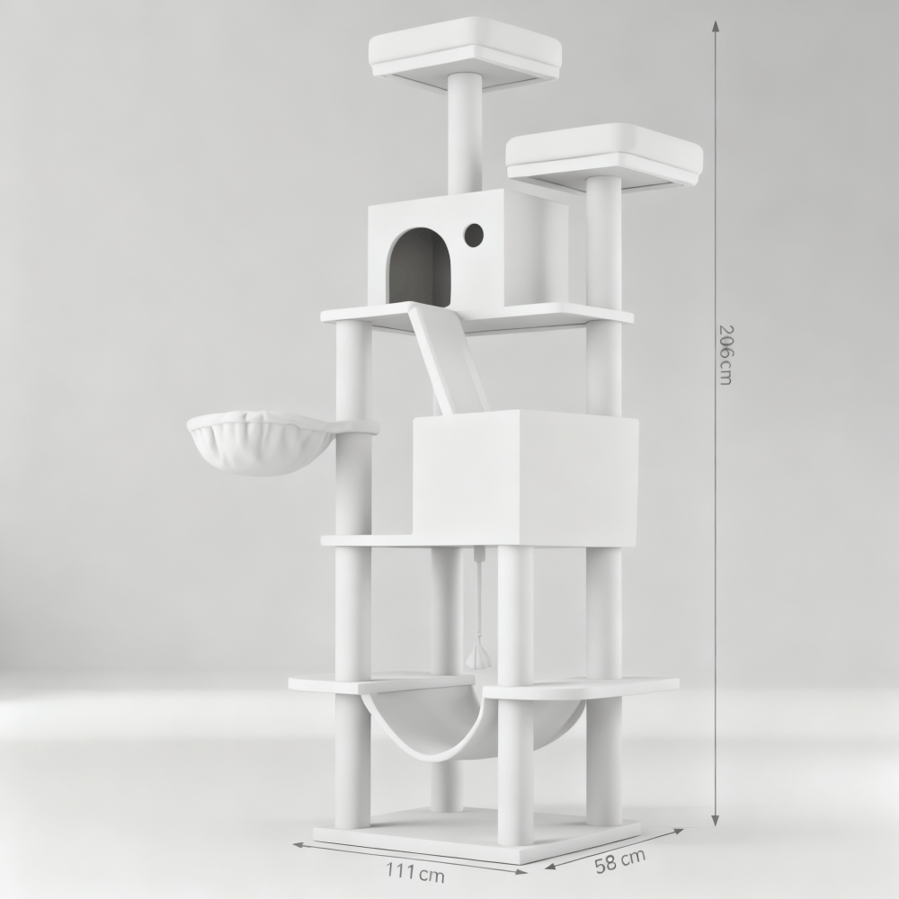 theMiaou Arbre à Chat “Aurelia” – Arbre à Chat XXL Design Multi-Niveaux Stable et Confortable
