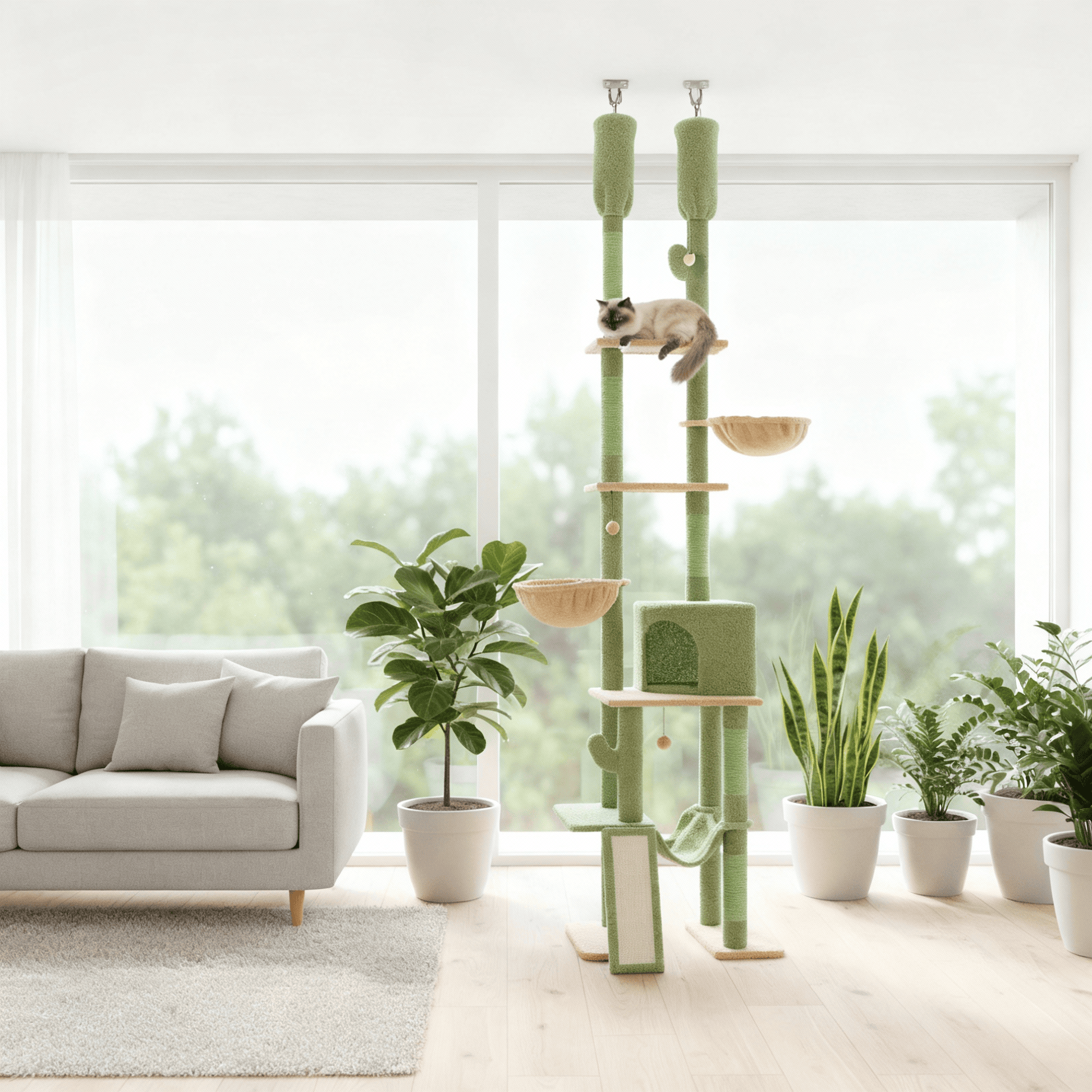 theMiaou Arbre à Chat “Altura” – Arbre à Chat  Sol au Plafond Confortable & Ultra Stable