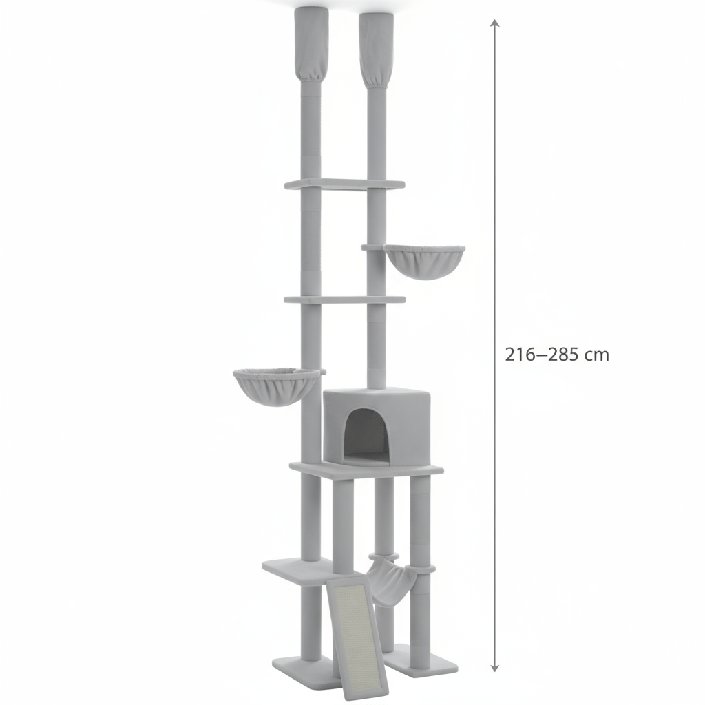 theMiaou Arbre à Chat “Altura” – Arbre à Chat  Sol au Plafond Confortable & Ultra Stable