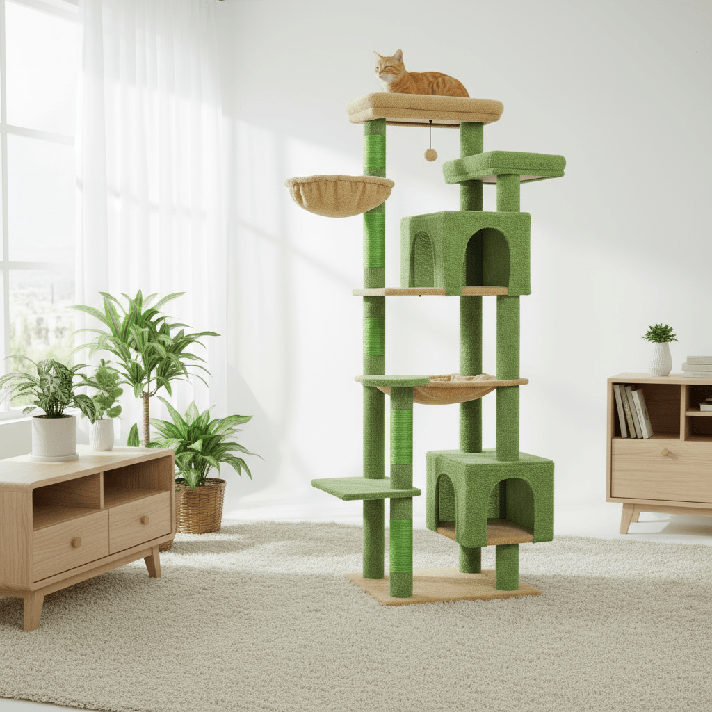 theMiaou Arbre à Chat “Astra” – Arbre à Chat XXL avec Double Niche et Griffoirs en Sisal