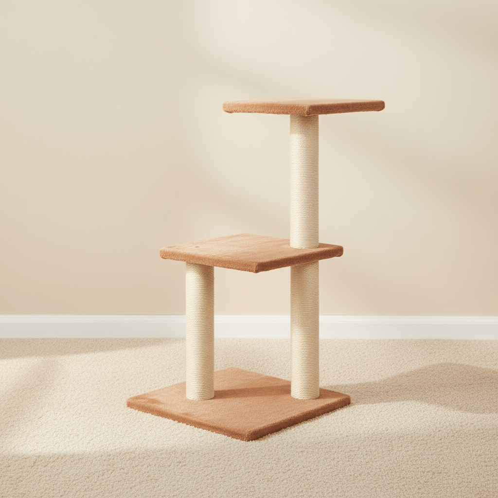theMiaou Saumon Arbre à Chat “Duo Step” – Compact, Élégant et Parfait pour les Petits Espaces