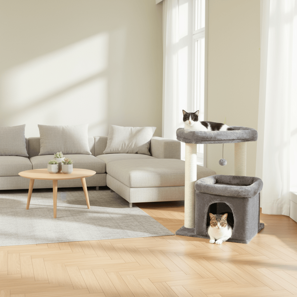 theMiaou Arbre à Chat “Miaou Nest” – Petit Arbre à Chat avec Niche Confortable