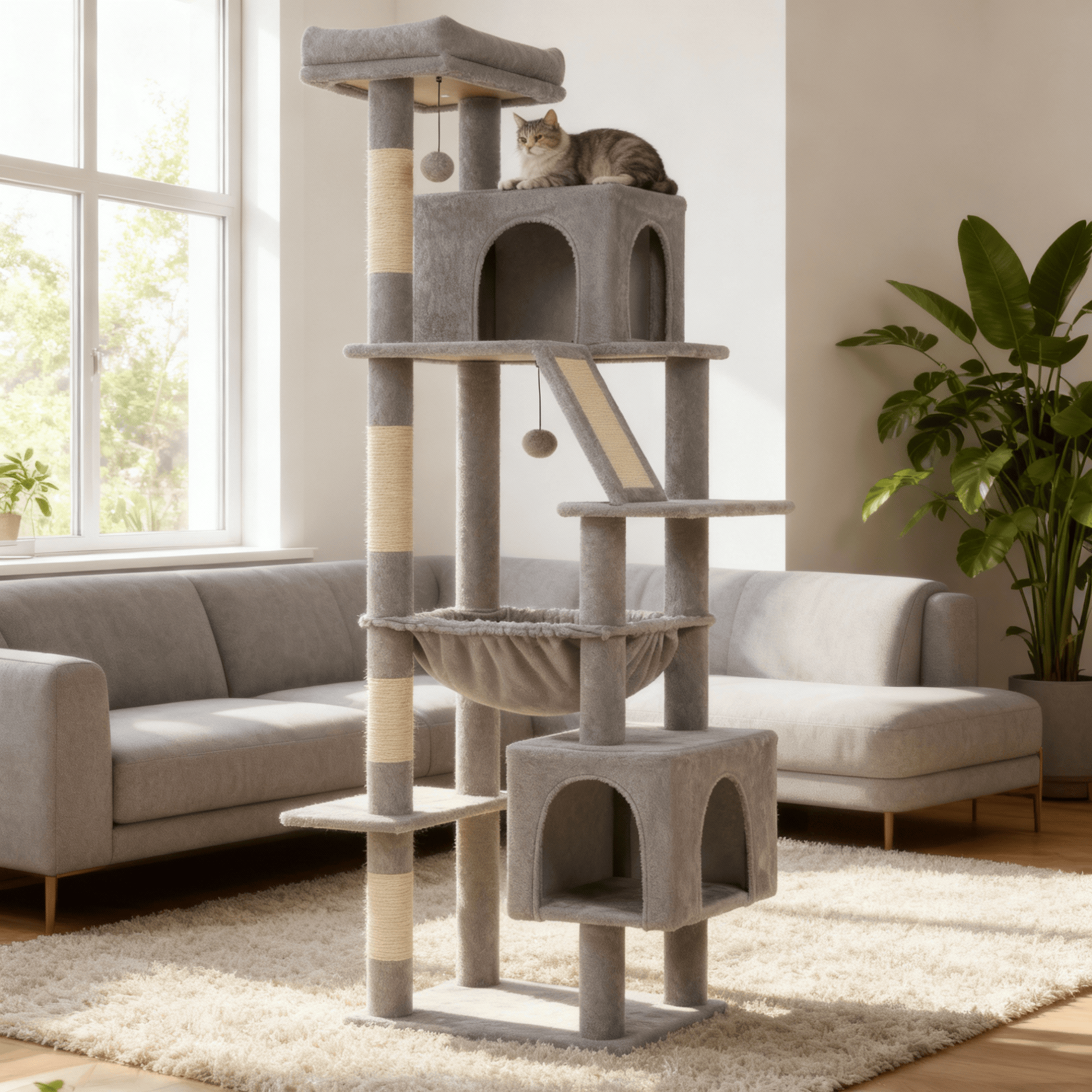 theMiaou Arbre à Chat “Nébula” – Arbre à Chat XXL Tour Haute et Confortable