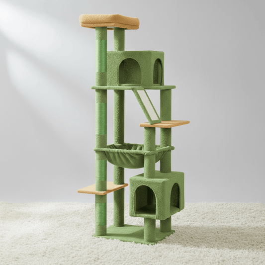 theMiaou Vert cactus Arbre à Chat “Nébula” – Arbre à Chat XXL Tour Haute et Confortable