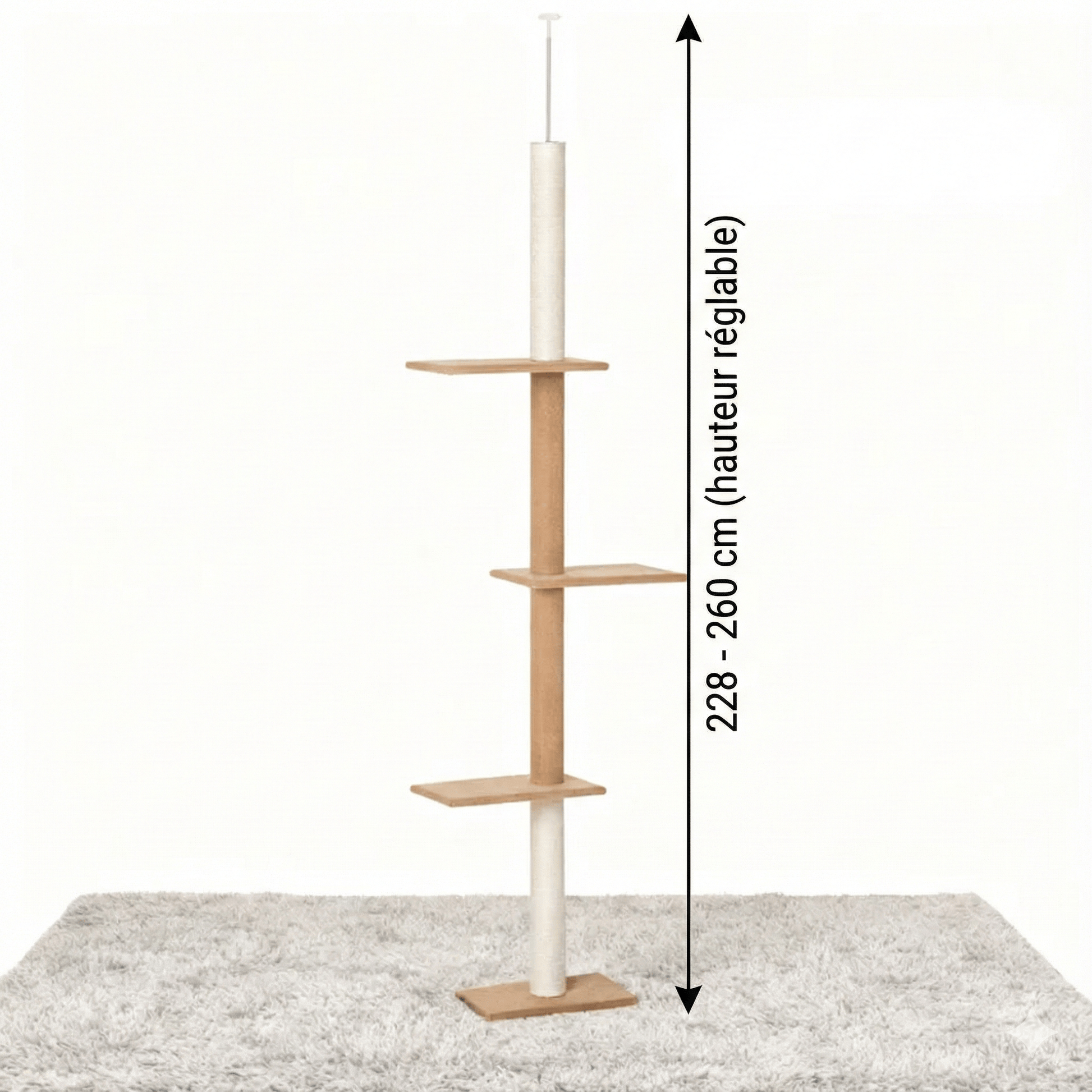 theMiaou Arbre à Chat “Pillar” – Arbre à Chat Sol au Plafond Design Minimaliste & Stabilité Parfaite