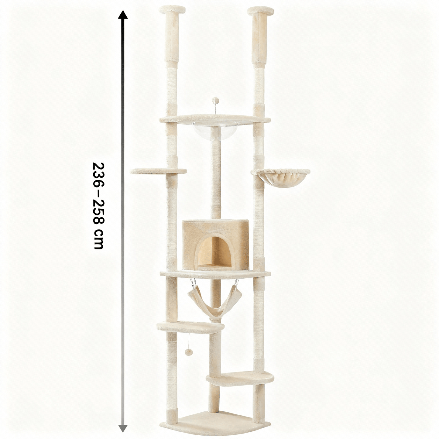theMiaou Arbre à Chat “Ascendia” – Arbre à Chat Sol au Plafond Design Élégant et Ultra Stable