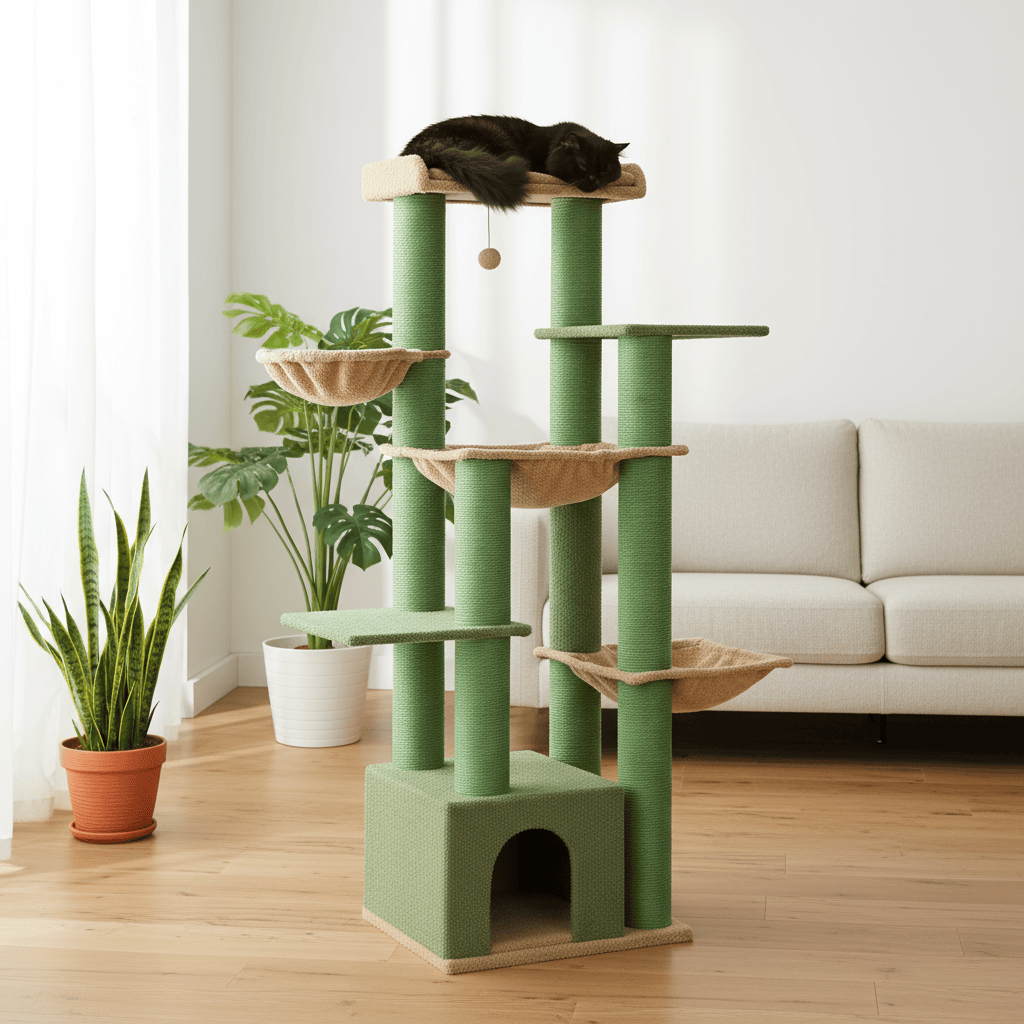 theMiaou Arbre à Chat “Atlas” – Arbre à Chat XXL Design Élégant & Stabilité Maximale