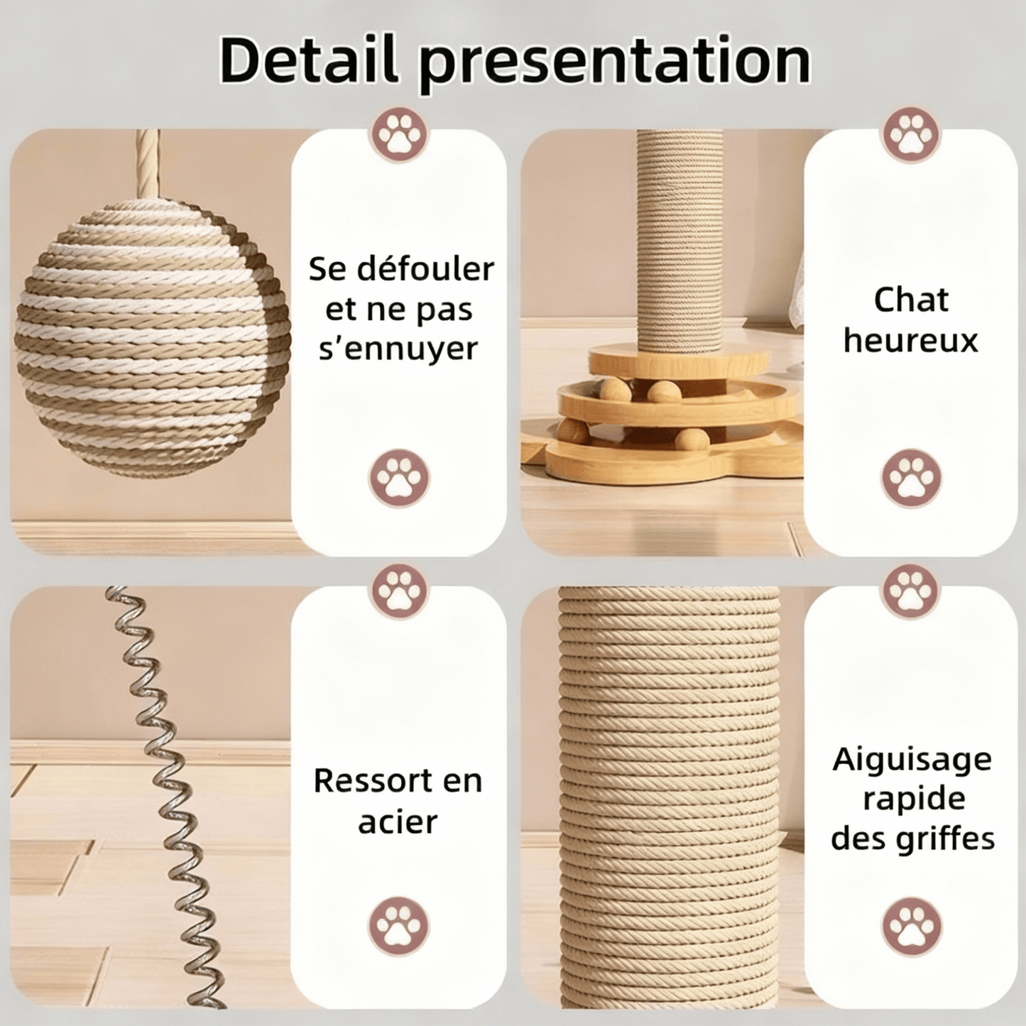 theMiaou Griffoir Pour Chat “Bamboo Tower” – Élégance Naturelle & Plaisir Félin