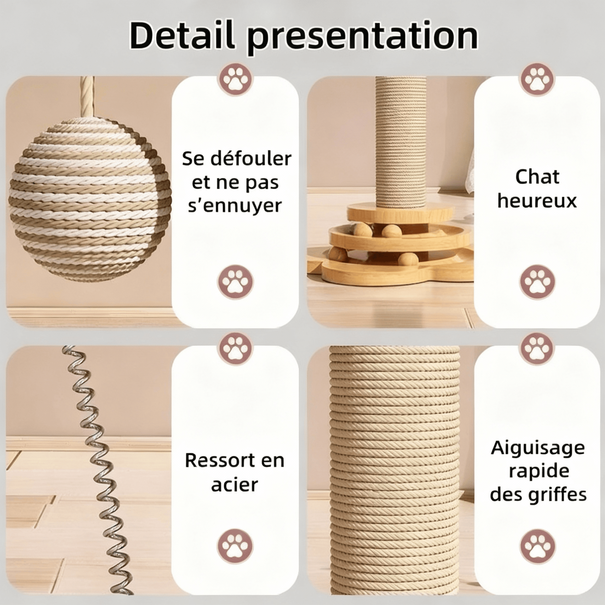 theMiaou Griffoir Pour Chat “Bamboo Tower” – Élégance Naturelle & Plaisir Félin