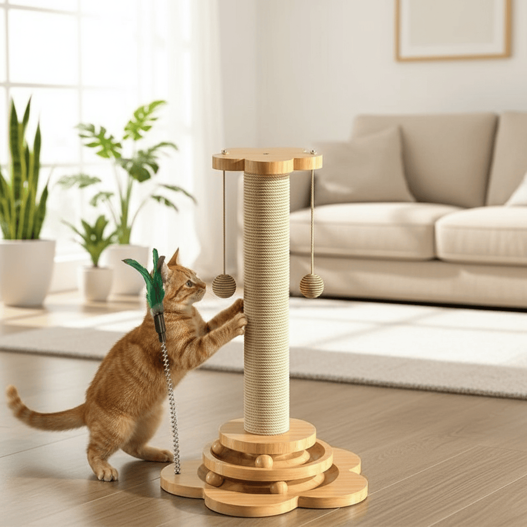 theMiaou Griffoir Pour Chat “Bamboo Tower” – Élégance Naturelle & Plaisir Félin