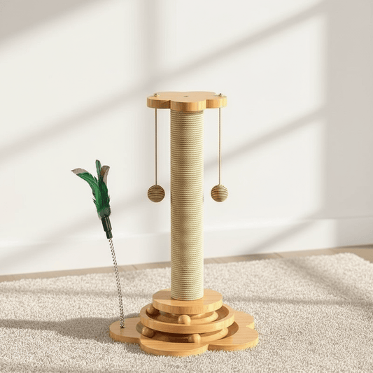 theMiaou 29x40cm Griffoir Pour Chat “Bamboo Tower” – Élégance Naturelle & Plaisir Félin