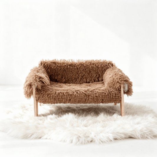 theMiaou Marron Panier pour Chat “Milo” – Canapé Douillet et Design
