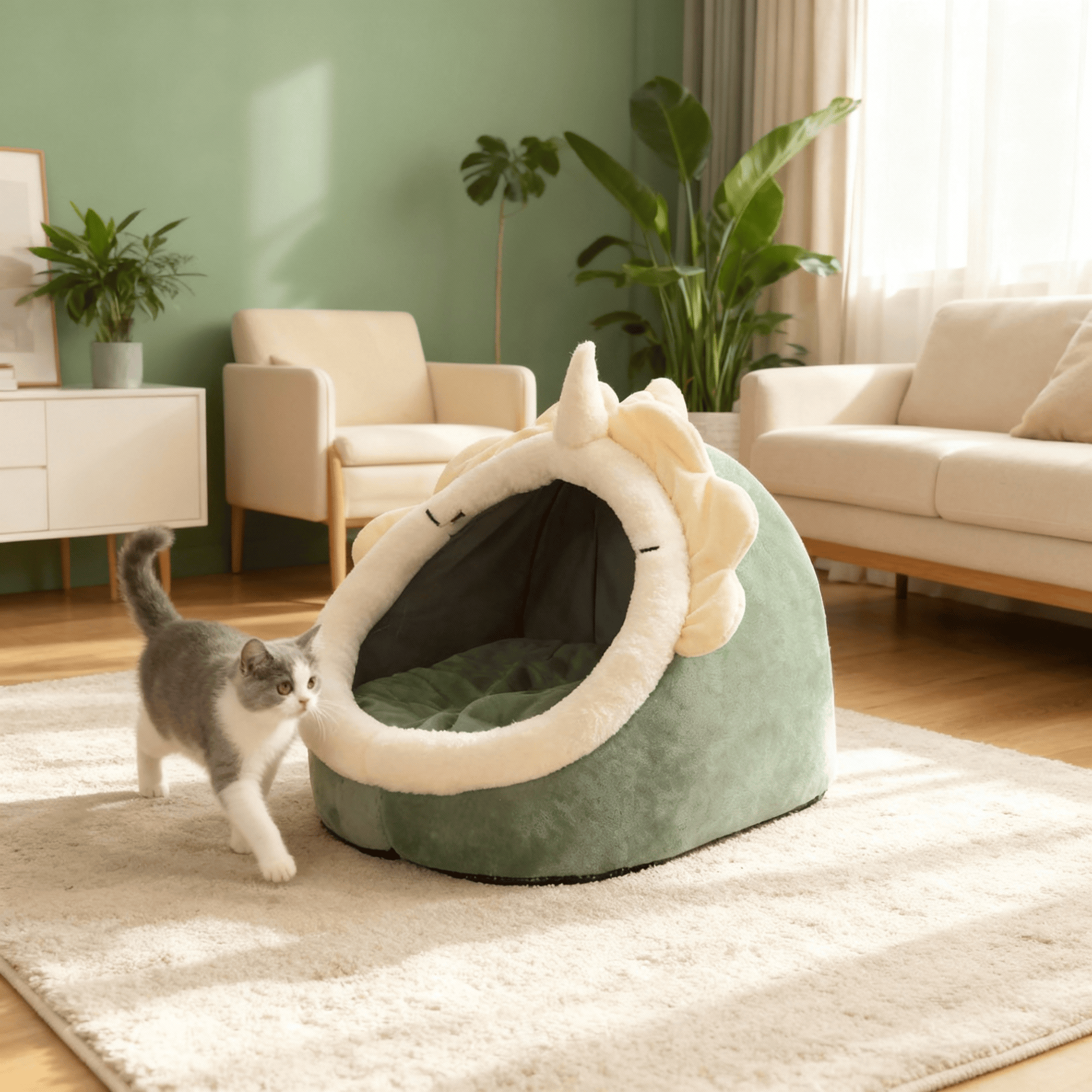 theMiaou Panier pour Chat “Mochi Cave” – Maison Douillette et Ludique