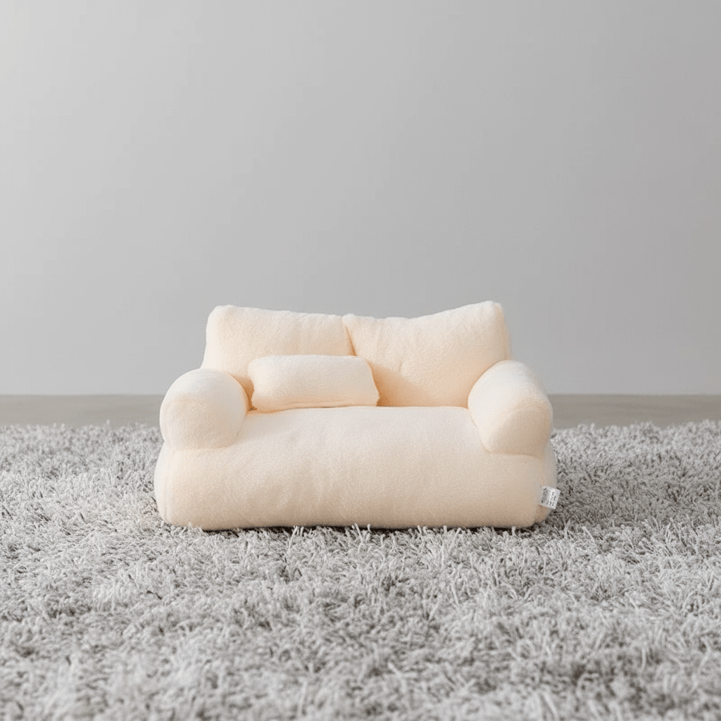 theMiaou Beige / 55x38x18cm Panier pour Chat “Nova” – Sofa Moelleux, Design et Confort
